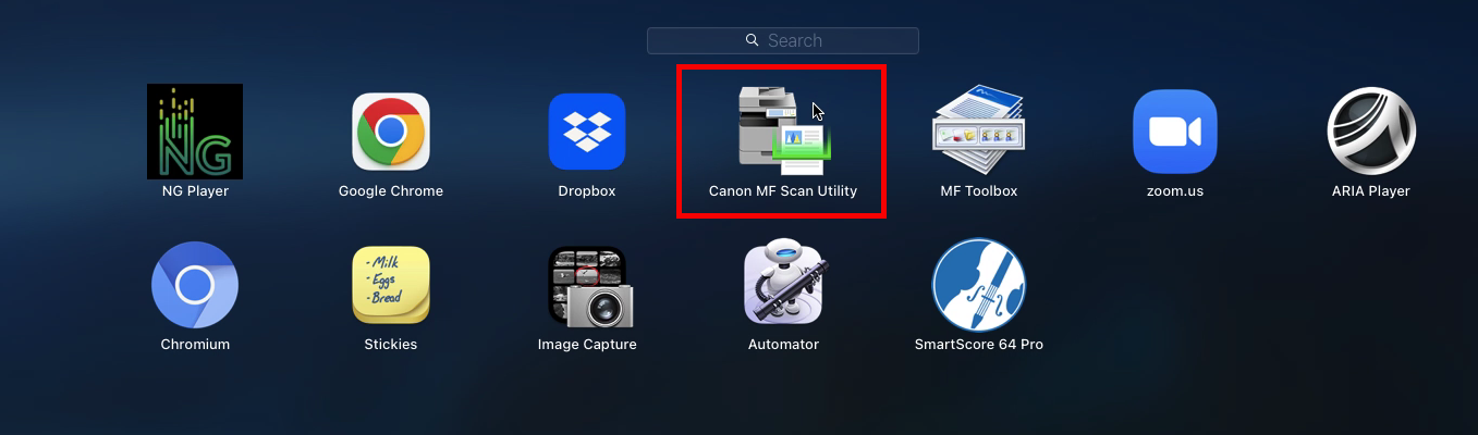 Launch the Canon MF Scan Utility