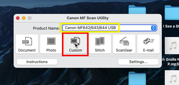 Select Custom scanning