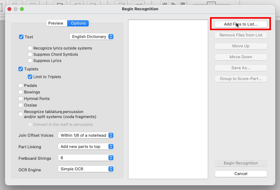 Add scans to SmartScore recognition